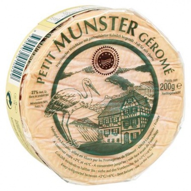 Petit Munster Géromé französischer Weichkäse aus pasteurisierter Kuhmilch, 50 % Fett 200 g