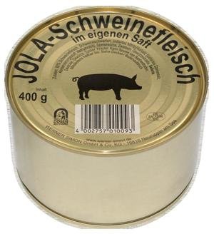 Jola Schweinfleisch im eigenen Saft 95% 400gr -Dose