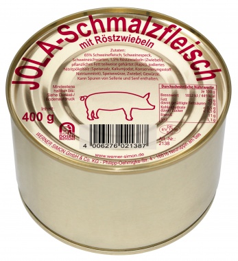 Jola Schmalzfleisch mit Röstzwiebeln 400gr -Dose