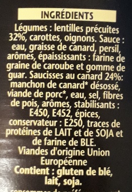 Saucisses au canard lentilles - William Saurin - 840 g
