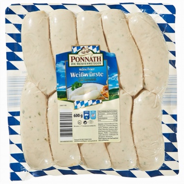 Ponnath Mnchner Weiwrste gebrht, 10 Stck  60g ca 600 g
