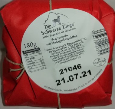 Schwarze Ziege Hartkse mit Madagaskarpfeffer 0,55 - 180 g Stck