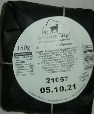 3x180gr Andalusischer Ziegenkse (Schwarze Ziege)mit Affinationen Trffell, Olivenl+Feigensenf