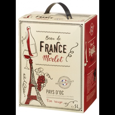 Beau de France Bag in Box Merlot Rotwein 5 l Bag in Box trocken