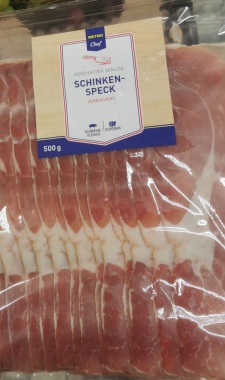 Schinkenspeck geruchert, geschnitten  - 500 g Packung