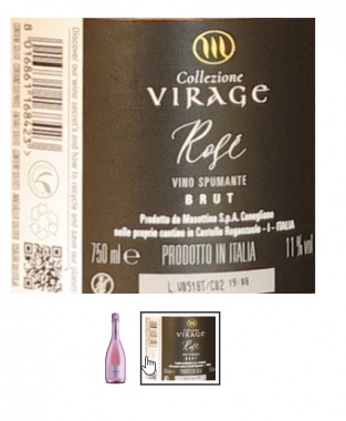 VIRAGE Ros Brut Vino Spumante Metodo Italiano 6x0,75L Flaschen