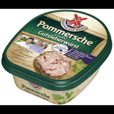 Pommersche grobe Gutsleberwurst, geruchert  - 2 x 125 g Becher