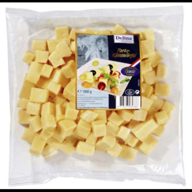 Delina Gouda Party Ksewrfel 48 % Fett 1 kg Packung