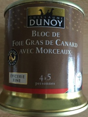 Bloc de foie gras de canard avec morceaux - Guillaume Dunoy 200g