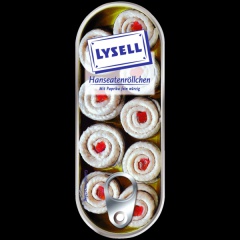 Lysell Hanseatenröllchen Heringsfilets mit Paprika handgerollt, 125 g-dose