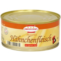 Dreistern Hhnchenfleisch im eigenen Saft 3 x 300 g Dose