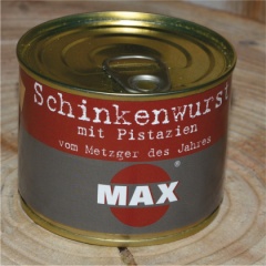 Max-Metzger Schinkenwurst mit Pistazien 2 x (200g Dose)-Ringpull-Dose