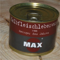 Max-Metzger Leberwurst mit Kalbfleisch 2 x (200g Dose)r-Ringpull-Dose