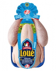 Französisches frisches Freiland-Hähnchen, grillfertig, natur ca 1,5kg Label Rouge. Fermiers de Loué