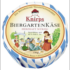 Biergartenkäse-Knirps Weichkäse -  herzhaft würzig 45% Fett i.Tr. 2x150 g Stück