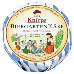 Biergartenkse-Knirps Weichkse -  herzhaft wrzig 45% Fett i.Tr. 2x150 g Stck