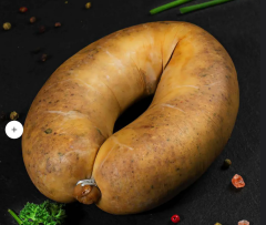 Hausmacher Leberwurst im Naturdarm, fein gewürzt und geräuchert - 475g im Ring